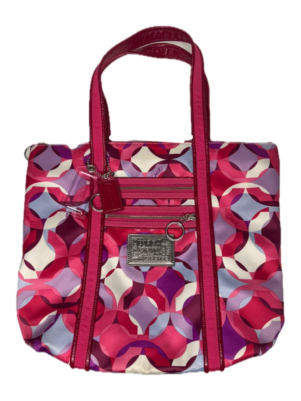 Coach Kaleidoscope Y2K Poppy Limited Ed. 14747 Glam Satin Purple Pink Tote Bag